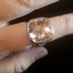 Sterling Pink Cz Cocktail Ring  Sterling